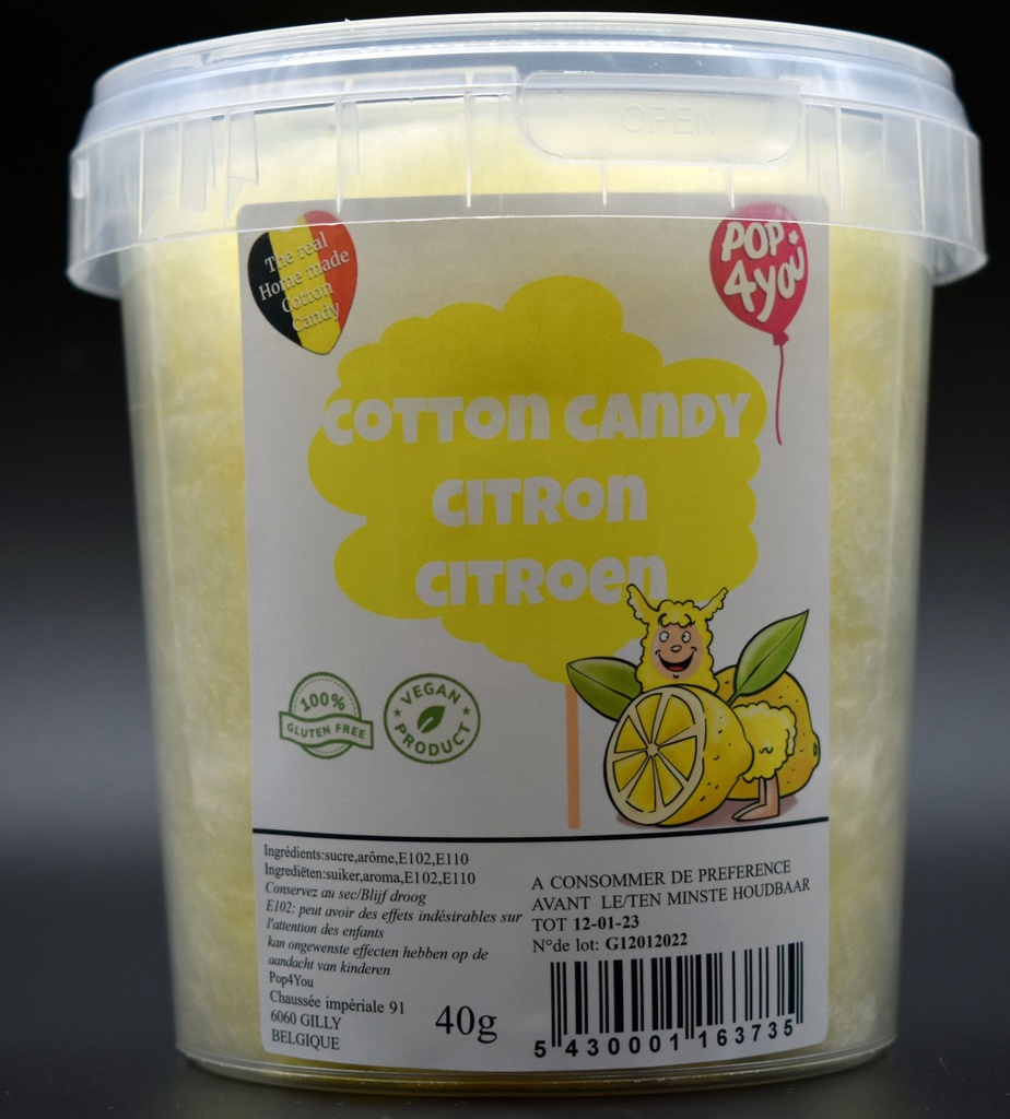 Barbe à papa citron 40g (x12)