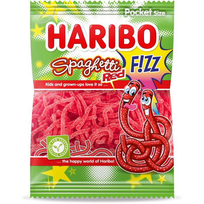 Spaghetti Red Fizz 28 x 70g Haribo Veggie